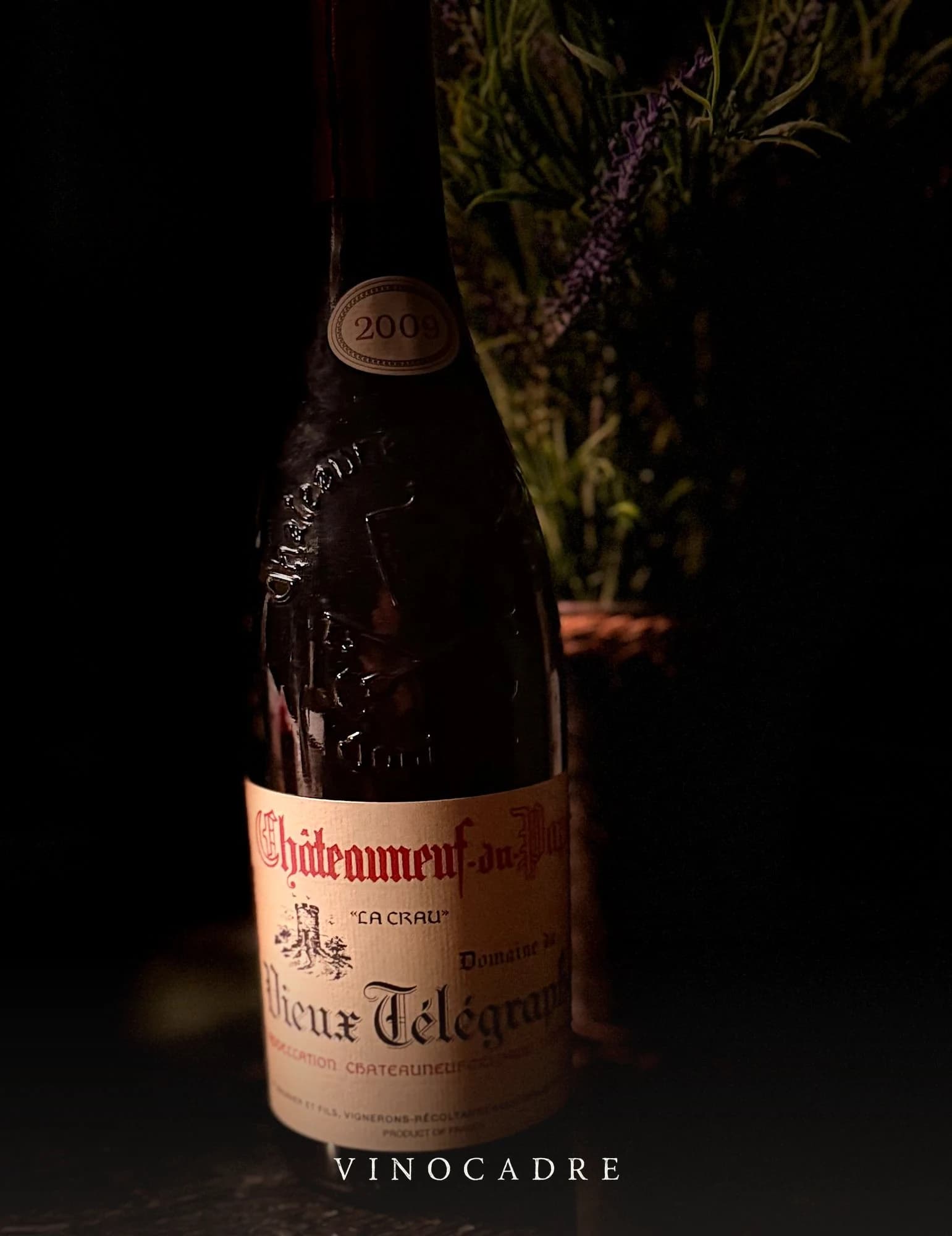 Bottle of 2009 Châteauneuf-du-Pape "La Crau" Vieux Telegraphe
